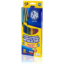 Цветные карандаши "Black Wood Metallic", 12 цветов