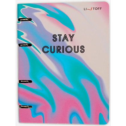 Тетрадь "Stay Curious", А5, 120 листов, клетка, на кольцах, сиреневый - 3