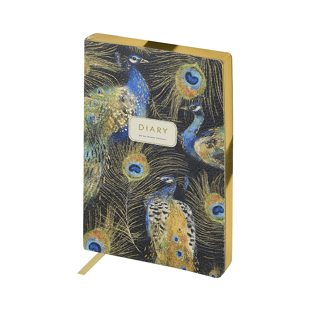 Ежедневник недатированный "Flora. Павлины", А5, 256 страниц, зеленый, синий - 2