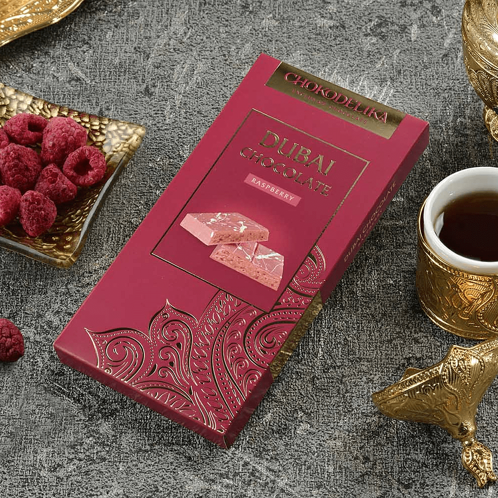 Шоколад белый "Dubai Raspberry", 180 г, с начинкой малина - 4