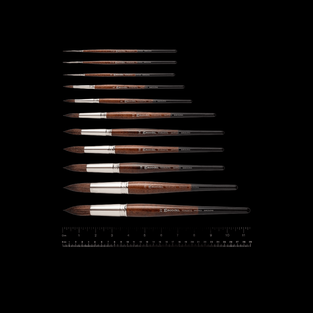 Кисть "Escoda Versatil Brush S/H 1540", синтетика, круглая, №2/0 - 3