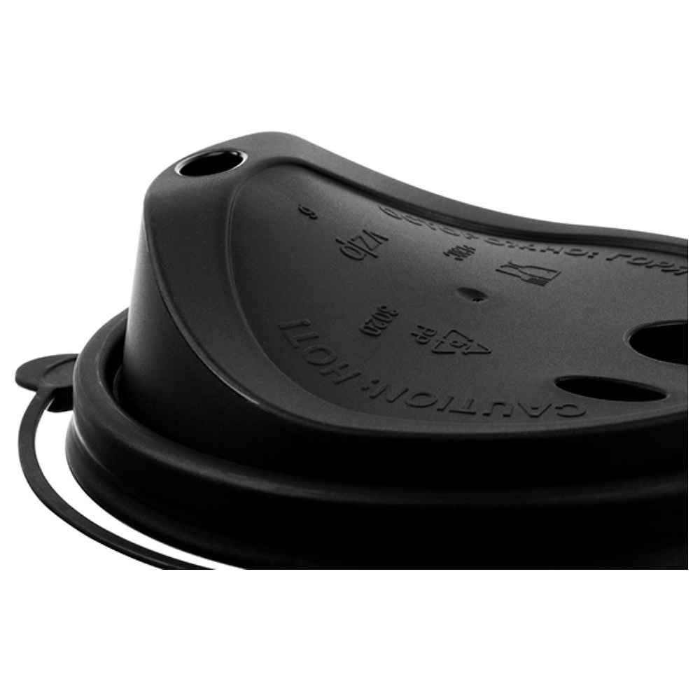 Крышка пластиковая для стаканов d=80 мм, для горячих напитков, 50 шт/упак, флип-топ, черный - 4