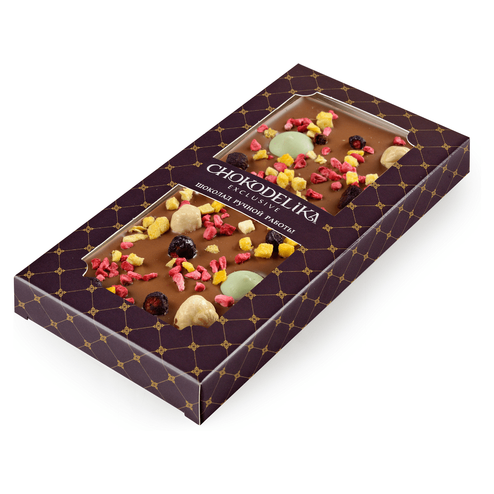 Шоколад молочный с украшением "Манго, Фундук, Лайм", 80 гр - 2