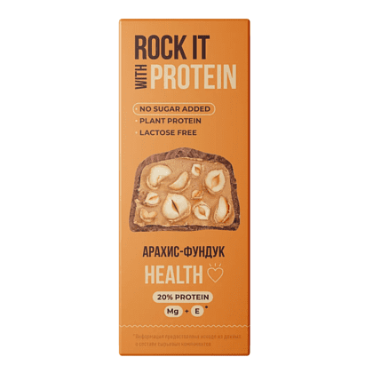Батончик протеиновый "Rock it with", арахис и фундук, 40 гр