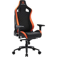 Кресло игровое Evolution Omega, экокожа, металл, черный, оранжевый