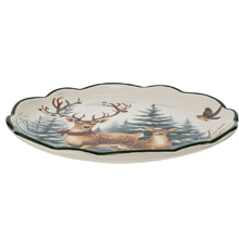 Тарелка керамическая "Олени", 24 см, разноцветный