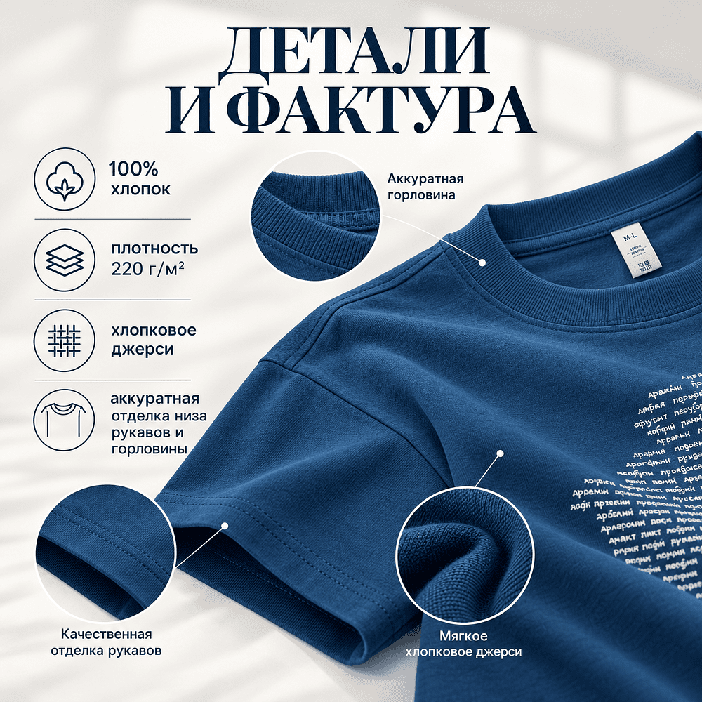 Футболка унисекс "Libra. Гісторыя роднай зямлі", M-L, х/б, оверсайз, джинсовый - 3