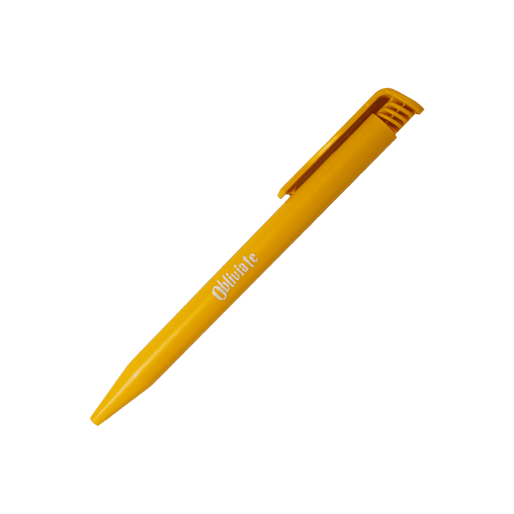 Ручка шариковая автоматическая Super Hit Matt "Obliviate", 1.0 мм, желтый, стерж. синий