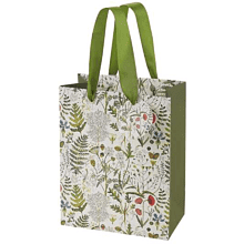 Пакет бумажный подарочный "Flora. Луговые травы", 18x23x10 см, зеленый