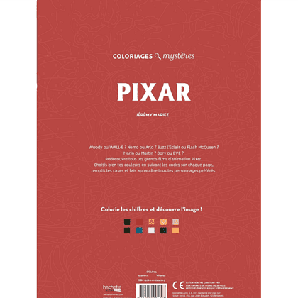 Раскраска по номерам на французском языке "Coloriages mystères Disney - Pixar" - 2