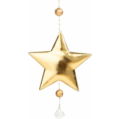 Украшение новогоднее "Блестящая золотистая звездочка", золотистый