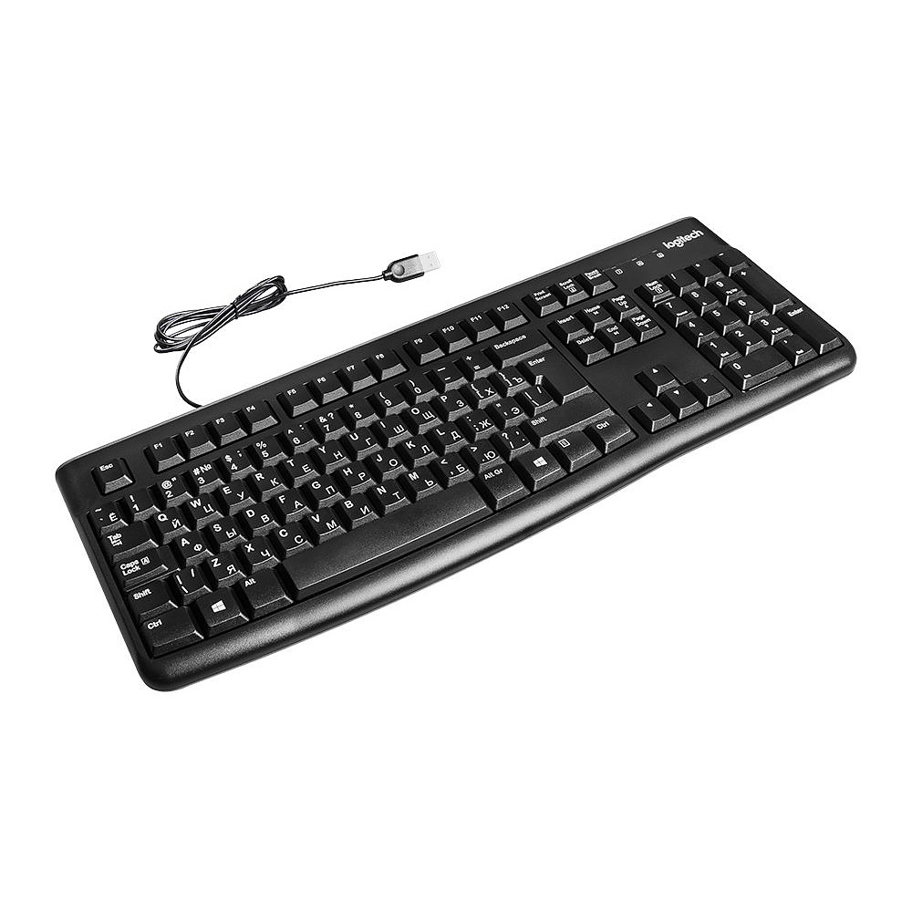 Клавиатура Logitech "K120", USB, проводная, черный