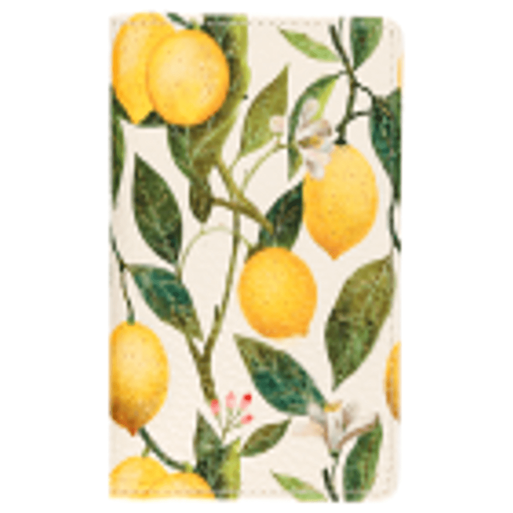 Обложка для паспорта "Flora. Paradise. Lemons", кожзам, белый, желтый