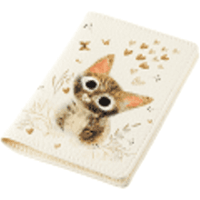 Обложка для паспорта "Love me. Милый котик", кожзам, бежевый