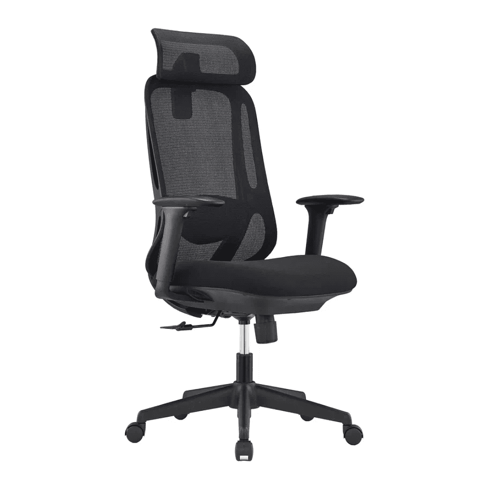 Кресло для руководителя SitZone U-090A, сетка, ткань, пластик, черный