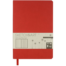 Скетчбук "Sketch&Art", 14x21 см, 100 г/м2, 100 листов, красный