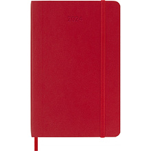 Еженедельник датированный Moleskine "Classic Soft Wknt Pocket" на 2024 год, 114 страниц, линованный, красный