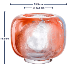 Ваза стеклянная "Cipria", 20 см, оранжевый, голубой