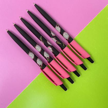 Ручка шариковая автоматическая "HappyClick. Fresh & fruity. Питахайя", 0.5 мм, розовый, черный, стерж. синий - 6