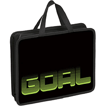 Папка для тетрадей "First Goal", А4, с ручками, молния, черный