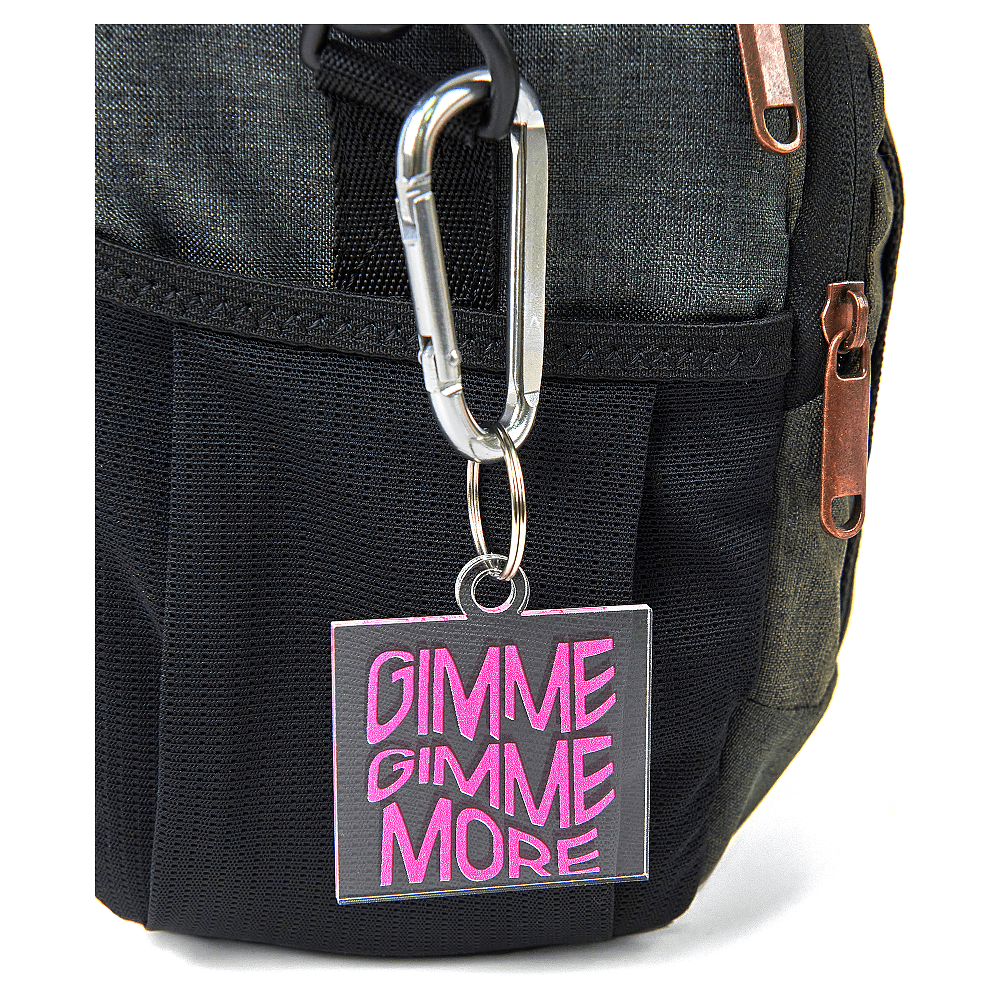 Брелок с карабином «Gimme more», прозрачный с печатью  - 3