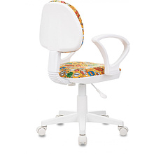 Кресло детское Бюрократ KD-3/WH/ARM, ткань, пластик, оранжевый бэнг