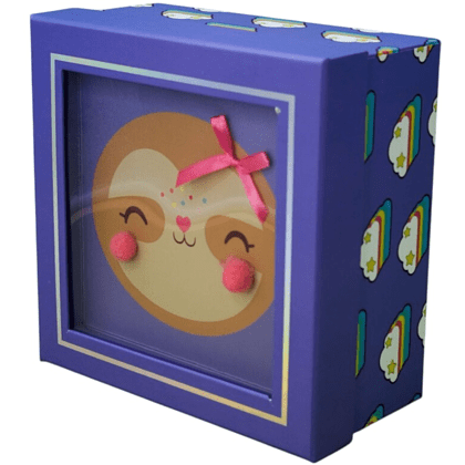 Коробка подарочная "Cute sloth", 19х19х9.5 см