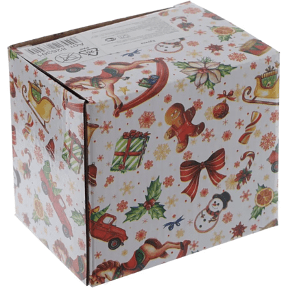 Кружка фарфоровая "Елка", 350 мл. , разноцветный - 3