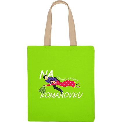 Сумка для покупок "Na Komarovku", хлопок, зеленое яблоко