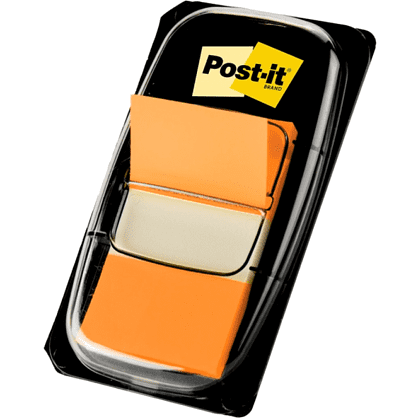 Закладки пластиковые "3М", 25х43 мм, 50 шт, оранжевый, в диспенсере