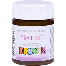 Краска акриловая по шелку перламутровая "Декола", 419 коричневая, 50 мл., банка