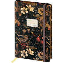 Еженедельник недатированный  "Fauna. Воробей", А5, 144 страницы, линейка, черный