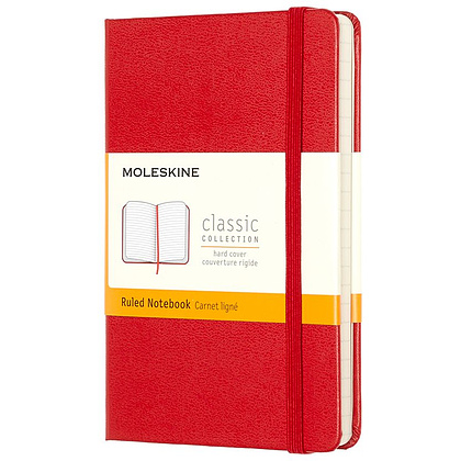 Блокнот "Classic Pocket", А6, 90x140 мм, 96 л, красный