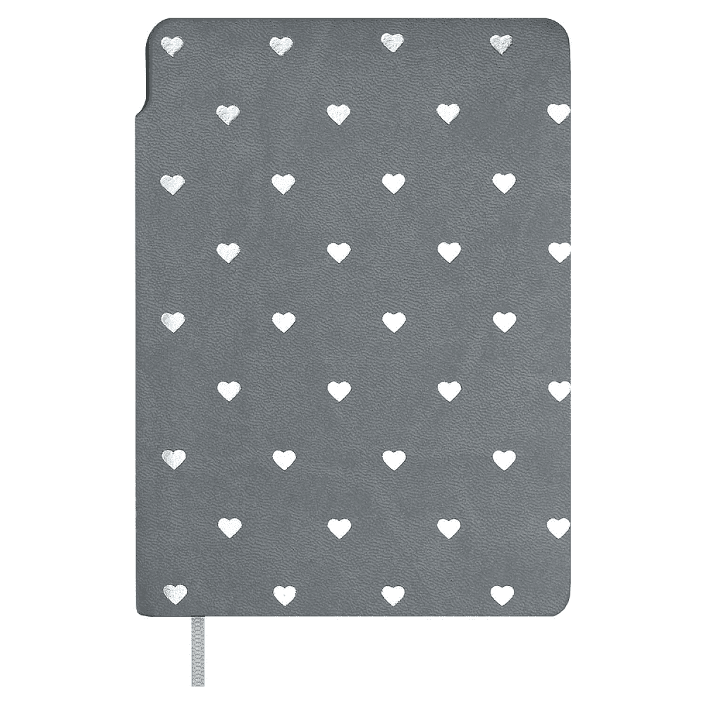 Книга записная "Замша", А6, 96 листов, линейка, серый