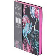 Ежедневник недатированный "FIORENZO Protea", A5, 168 листов, черный, срез розовый
