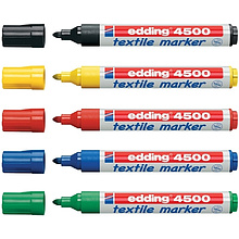 Набор маркеров для текстиля "Edding 4500", 5 шт., базовые