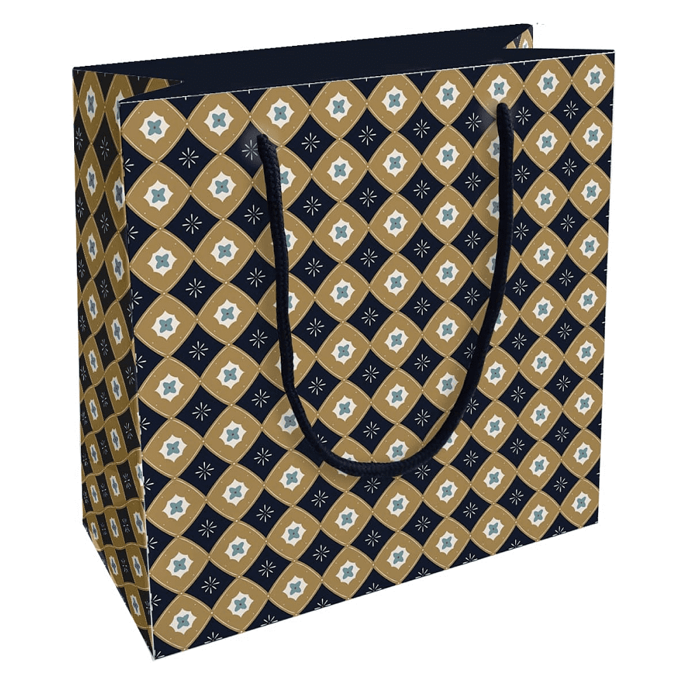 Пакет бумажный подарочный "Gentleman", 20х20х8 см, горчичный