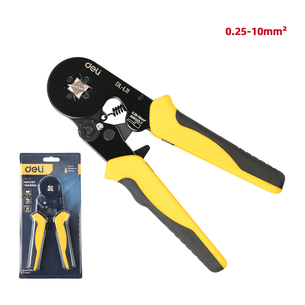 Пресс-клещи Deli YS EDL-L11, 0.25 - 10 мм², квадратная матрица - 4