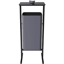 Урна уличная для мусора СТАНДАРТ с пепельницей, 50 л, металл, серый 