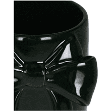 Ваза керамическая "С бантом", 11.5х10.5х18.4 см, черный