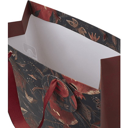 Пакет бумажный подарочный "Flora. Гранат", 26x32,4x13 см, бордовый - 4