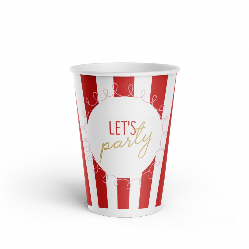 Стакан бумажный "Let's party", 250 мл, 6 шт, ассорти - 6