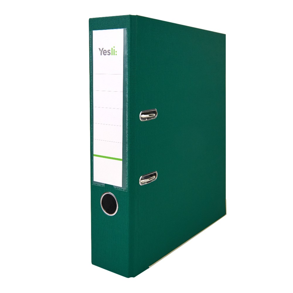Папка-регистратор "Yesli:", А4,  75 мм, ПВХ Эко, зеленый