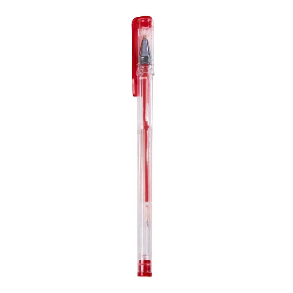 Ручка гелевая "Office Products", 0.5 мм, прозрачный, стерж. красный