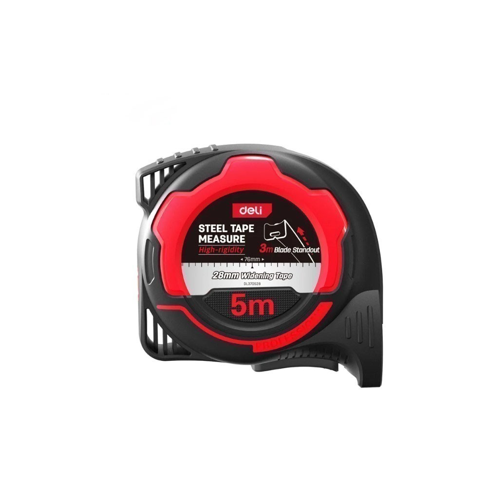 Рулетка Deli RS EDL370528, 5 м х 28 мм, красный, черный