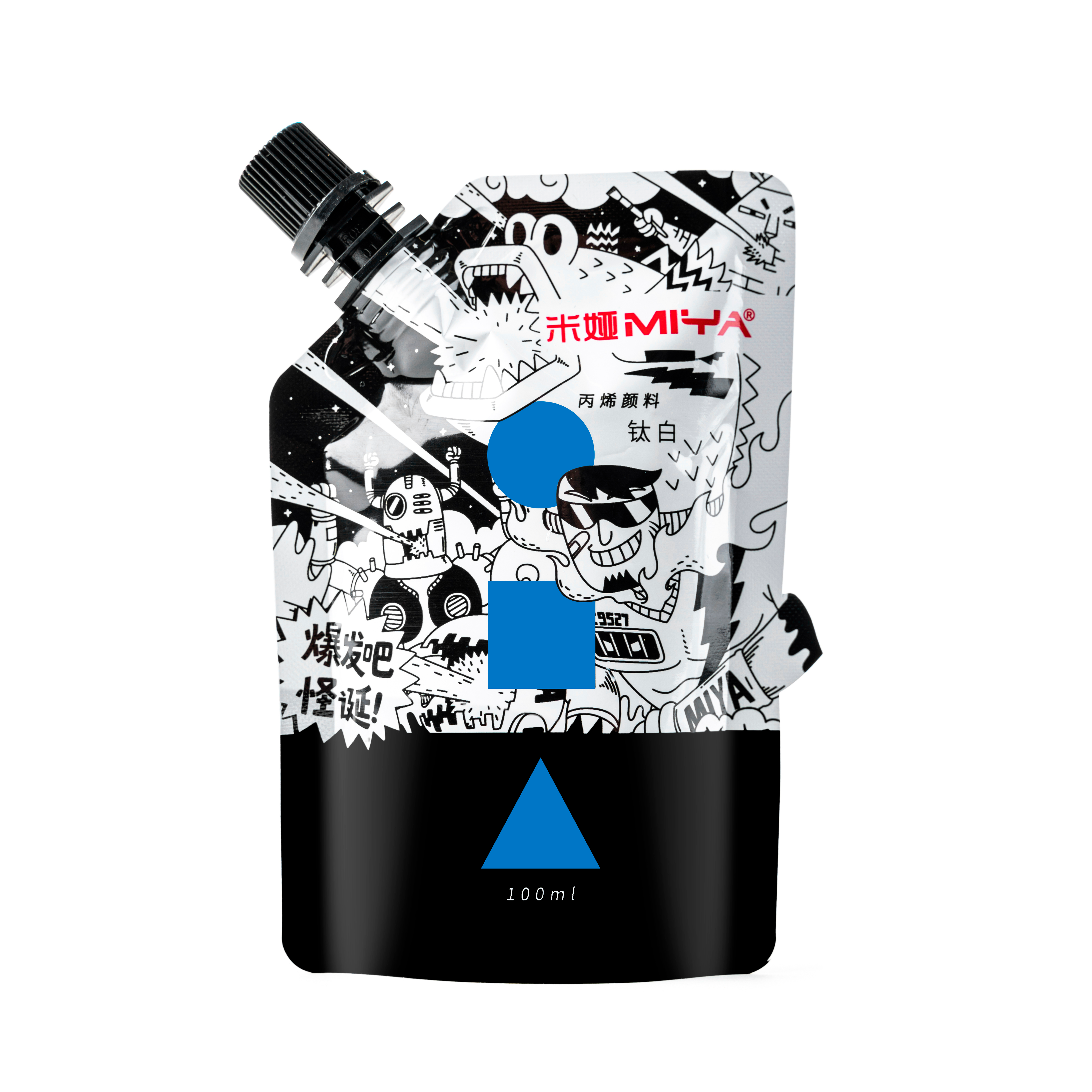 Краски акриловые "Himi Miya", 017 кислотный синий, 100 мл, дой-пак