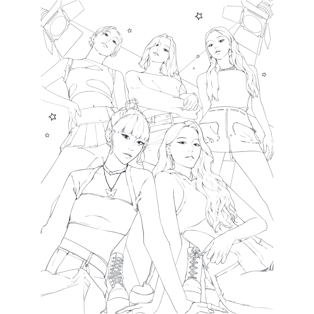 Раскраска "K-pop! Раскраска с участниками самых известных корейских групп" - 3