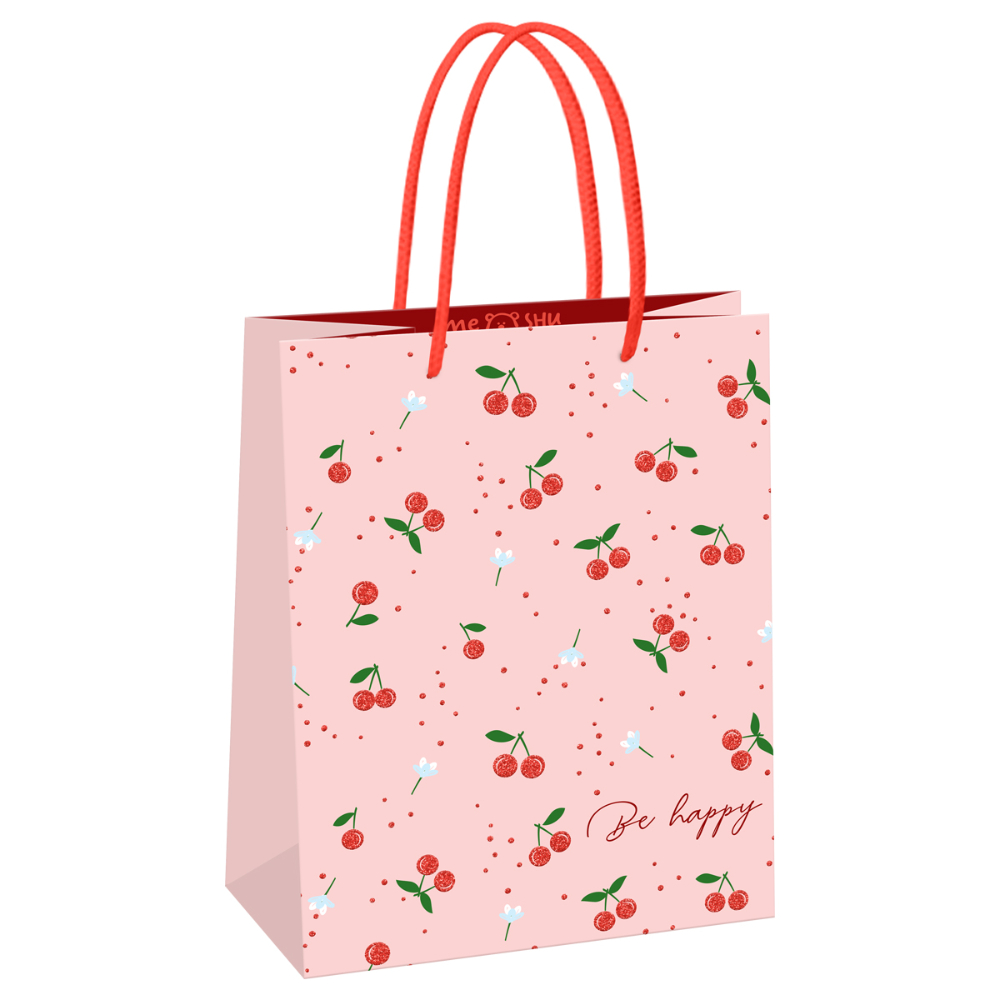 Пакет подарочный "Cherry",18x23x10 см, ламинированный