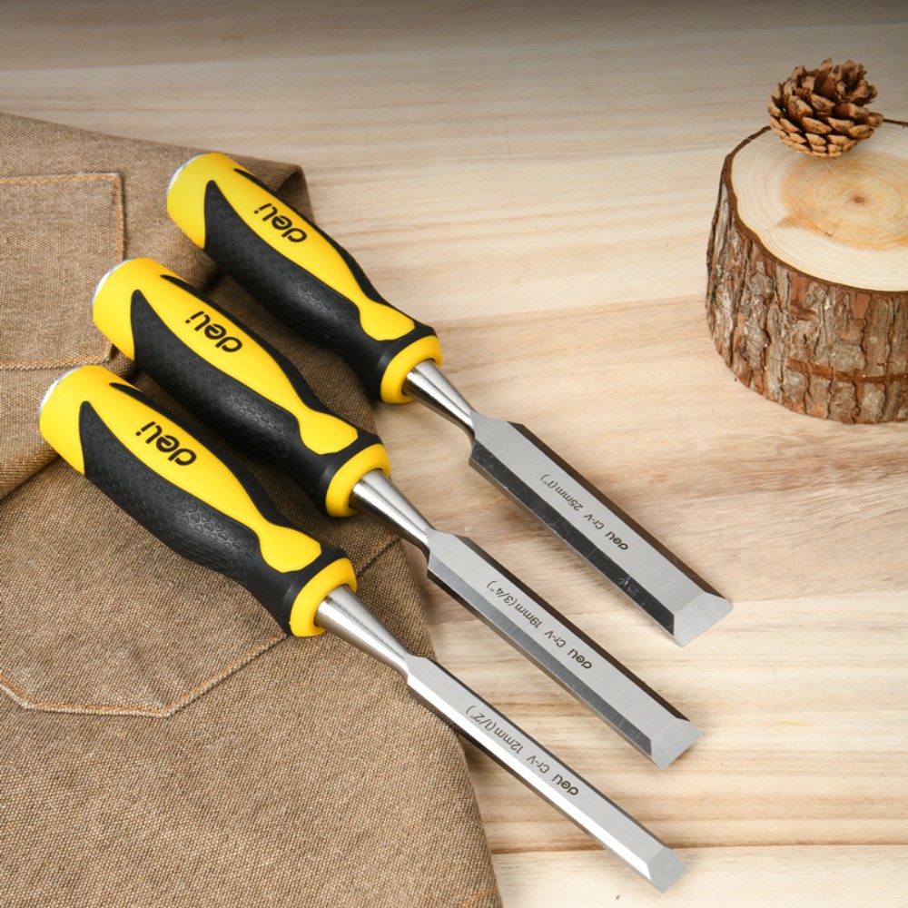 Набор стамесок Deli YS EDL6203-ED1, 12-25 мм, 3 шт., черный, желтый