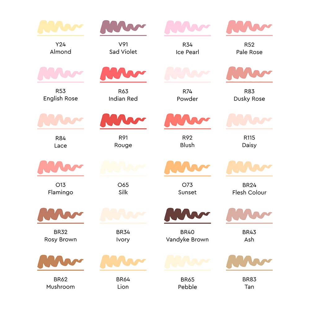 Набор маркеров перманентных двусторонних "Sketchmarker Brush Pro Portrait Set", 24 шт. - 4